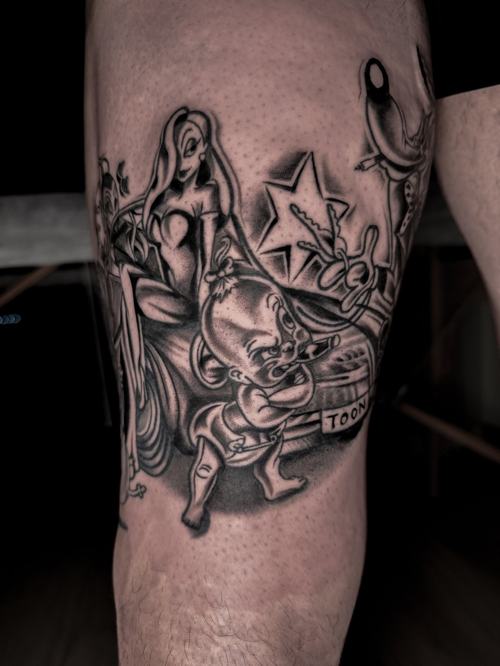 Hamstring Tattoo Cartoon Design 15