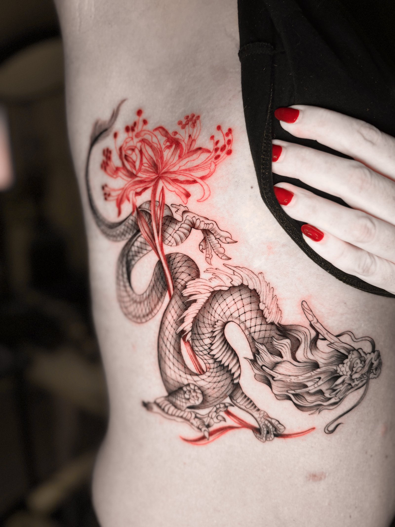 Ribcage Dragon Tattoo 11
